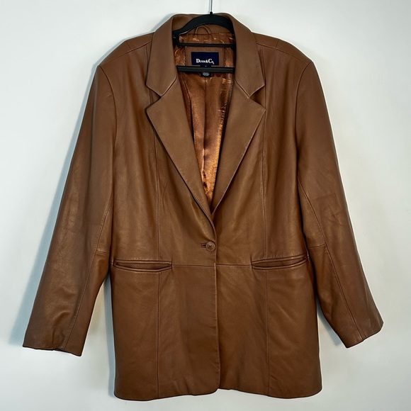 Denim&Co Jackets & Blazers - Vintage Brown Leather Blazer